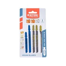 EXTOL PREMIUM dekopírfűrészlap készlet, 5db, Bosch befogás, HSS, HCS, bimetál