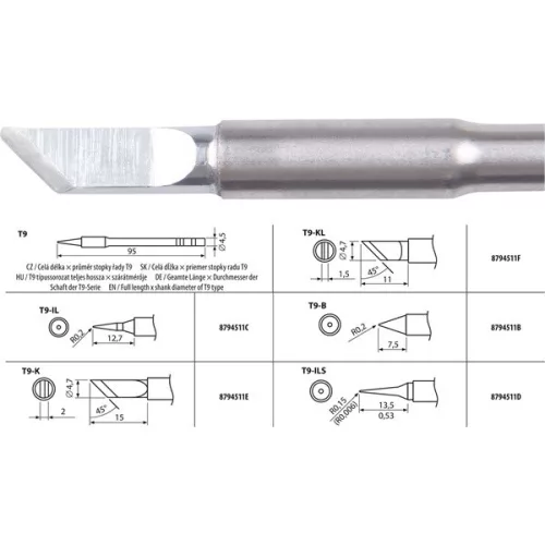 EXTOL INDUSTRIAL T9-K forrasztócsúcs 8794511 forrasztópákához