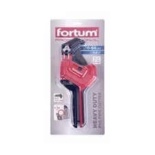 FORTUM műanyagcső vágóolló 64mm, 3 fokozat, PVC, PPR, PP, PE, PEX, PB, PVDF csövekhez