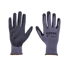   EXTOL PREMIUM kötött nylon-Spandex kesztyű, varrat nélküli, 9, nitrilbe mártott tenyér és ujjhegy