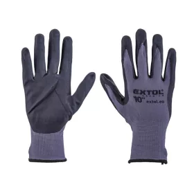   EXTOL PREMIUM kötött nylon-Spandex kesztyű, varrat nélküli, nitrilbe mártott, méret 10'''