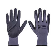 EXTOL PREMIUM kötött nylon-Spandex kesztyű, varrat nélküli, nitrilbe mártott, méret 10'''