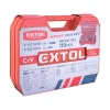 EXTOL PREMIUM racsnis dugókulcs készlet 110db, 1/4" és 1/2", 4-32mm, 32db bit, gyertyakulcs