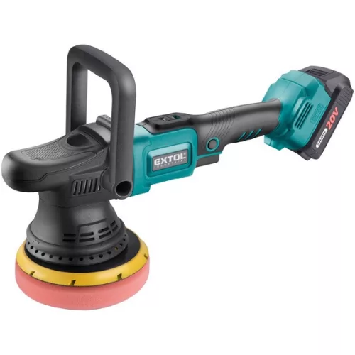 EXTOL INDUSTRIAL Share20V akkus excenteres polírozógép, szénkefe nélküli, 20V, 150 mm