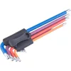 EXTOL PREMIUM Torx kulcs készlet 9db T10-T50 extra hosszú, krómozott, S2, több színű