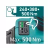 EXTOL INDUSTRIAL Share20V akkus ütvecsavarozó 1/2" szénkefementes, 20V 2Ah, töltő, 500 Nm