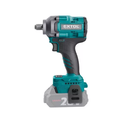EXTOL INDUSTRIAL Share20V akkus ütvecsavarozó 1/2" négyszöggel, szénkefementes, 500 Nm, akku és töltő nélkül