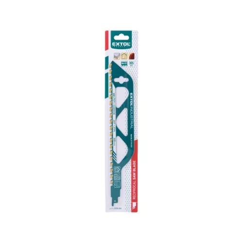 EXTOL INDUSTRIAL szablyafűrészlap Bosch befogással, HM/TCT, 305 mm, 2TPI, gázbetonhoz
