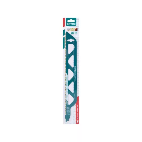 EXTOL INDUSTRIAL szablyafűrészlap Bosch befogással, HM/TCT fogakkal, 455 mm, 2TPI, gázbetonhoz