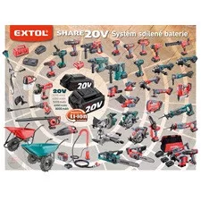 EXTOL PREMIUM Share20V akkus szénkefe nélküli sarokcsiszoló 125mm, akku és töltő nélkül
