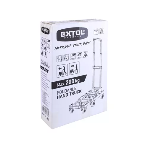 EXTOL PREMIUM összecsukható kézikocsi, 100kg teherbírás, 6 kerekű