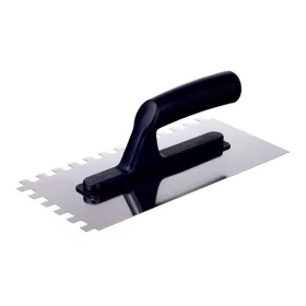   EXTOL CRAFT rozsdamentes glettelőkanál csempézőhöz 270×128×80mm 6×6mm műanyag nyél