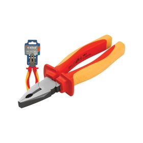   EXTOL PREMIUM kombinált fogó, 160mm, szigetelt,1000V VDE, DIN ISO 5746, CV, duál piros/sárga nyél, akasztós szerszámtartó