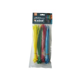   EXTOL PREMIUM kábelkötegelő 3,6×200mm 100db, 4 színű (piros, kék, sárga, zöld), nylon;
