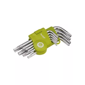   EXTOL CRAFT TORX kulcs klt., rövid, Cr40, TÜV/GS; 9db, T10-T50, bliszteren, egyik vége lyukas