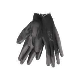   EXTOL PREMIUM Kötött kesztyű fekete poliészter, méret: 9' poliuretánba mártott teny. és ujjhegy., gumírozott mandzsetta