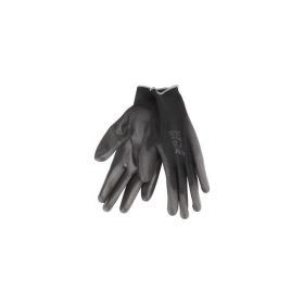   EXTOL PREMIUM Kötött kesztyű fekete poliészter, méret: 11' poliuretánba mártott teny. és ujjhegy., gumírozott mandzsetta