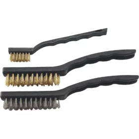   EXTOL CRAFT drótkefe klt., 3 db: réz- és rozsdamentes acél szál; 3×7 sor, 180mm, 3×12 sor, 220mm, műanyag nyél