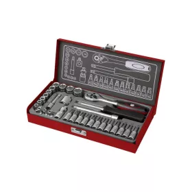   FORTUM dugókulcs és bitdugófej klt. 1/4', 31db, 61CrV5; mattkróm FORTUM