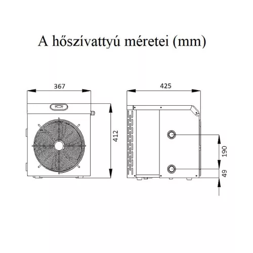 Fairland EraSpa Mini SHP03 hőszivattyú medencéhez, 3.5 kW teljesítményű