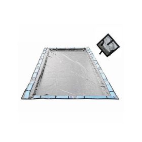   Silverado Téli Védőtakaró - Négyszög Alakú Medencéhez - 7.0 x 3.5 m - Ezüst/Fekete