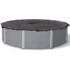   Deluxe PE téli medencevédő takaró, kör alakú fémpalástos medencékhez, 4.5m átmérőjű, fekete színű