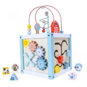   Fa tevékenység kocka szortírozó blokkokkal Ecotoys - játék, tanulás, fejlesztés, gyermek, színes, kreatív, design