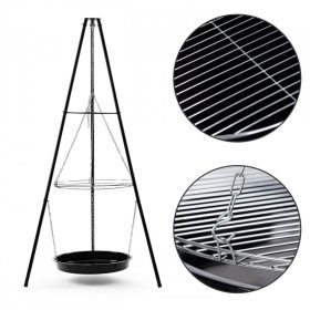   Kerti grillelő kerti tűzrakó grill háromlábú rostélylyal