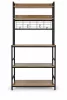 ModernHome konyhai polcos állvány 84 cm, 6 szintes, kampókkal, loft, világos tölgy