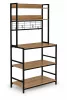 ModernHome konyhai polcos állvány 84 cm, 6 szintes, kampókkal, loft, világos tölgy