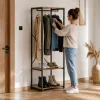 ModernHome loft álló ruhafogas polcokkal, világos tölgy