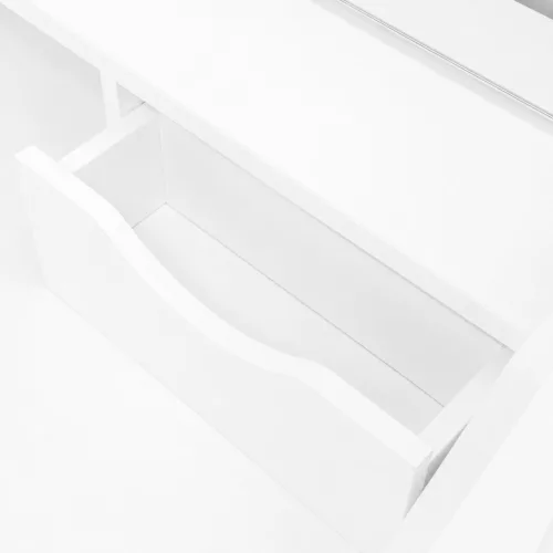 ModernHome fésülködőasztal tükörrel, LED világítással, polcokkal, fiókokkal és ülőkével