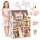 ECOTOYS Laura fa babaház, 3 emelet, 5 szoba, 15 bútorral