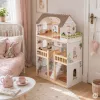 ECOTOYS Laura fa babaház, 3 emelet, 5 szoba, 15 bútorral