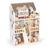 ECOTOYS Laura fa babaház, 3 emelet, 5 szoba, 15 bútorral