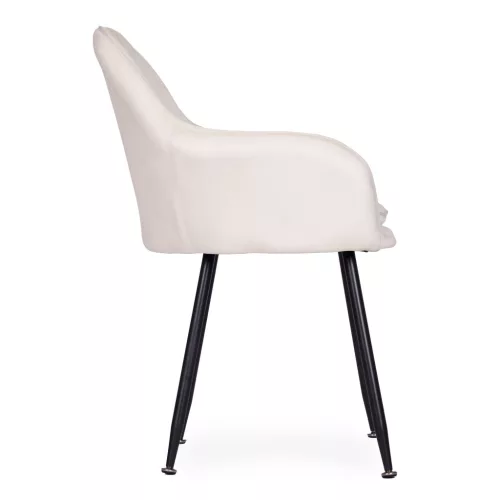 ModernHome 2 db bársony kárpitozott modern szék, krém