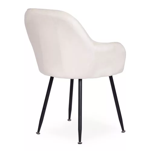 ModernHome 2 db bársony kárpitozott modern szék, krém