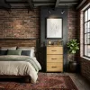 ModernHome textil fiókos tárolószekrény 3 fiókkal, loft stílusban