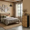 ModernHome textil tárolószekrény 4 fiókkal, loft stílusban