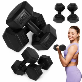 MOVEPRO hatszögletű kézisúlyzó szett 2x4 kg, fekete