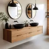 ModernHome kerek LED fürdőszobatükör, falra szerelhető, 80 cm, 3 szín, érintőkapcsolós, fényerőszabályzós