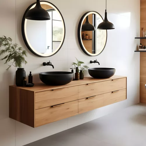 ModernHome kerek LED fürdőszobatükör, falra szerelhető, 80 cm, 3 szín, érintőkapcsolós, fényerőszabályzós