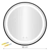 ModernHome kerek LED fürdőszobatükör, falra szerelhető, 80 cm, 3 szín, érintőkapcsolós, fényerőszabályzós