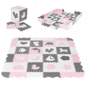   Habos szőnyeg kerítéssel puzzle száraz medence 36 elemes ECOTOYS