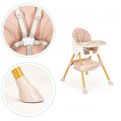 Baba etetőszék 2in1 ECOTOYS - babaülés, etetőszék, magas szék, kényelmes, biztonságos