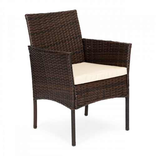 Rattan kerti bútor szett 4 székkel és üveglappal ellátott asztallal