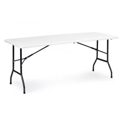 180 cm-es vendéglátó asztal + 2 pad fehér bankett készlet