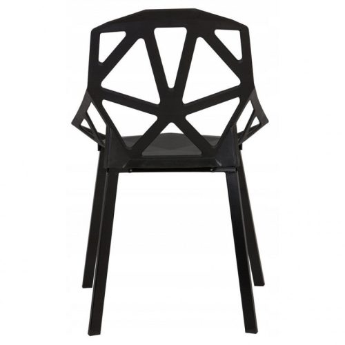 Modern fekete nappali székek szettje, 4 db