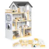 Baba ház 17 darab fából készült bútorral - ECOTOYS - gyerekeknek, játék, baba, bútor, fa, kreatív, minőségi