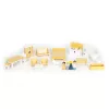 Baba ház 17 darab fából készült bútorral - ECOTOYS - gyerekeknek, játék, baba, bútor, fa, kreatív, minőségi